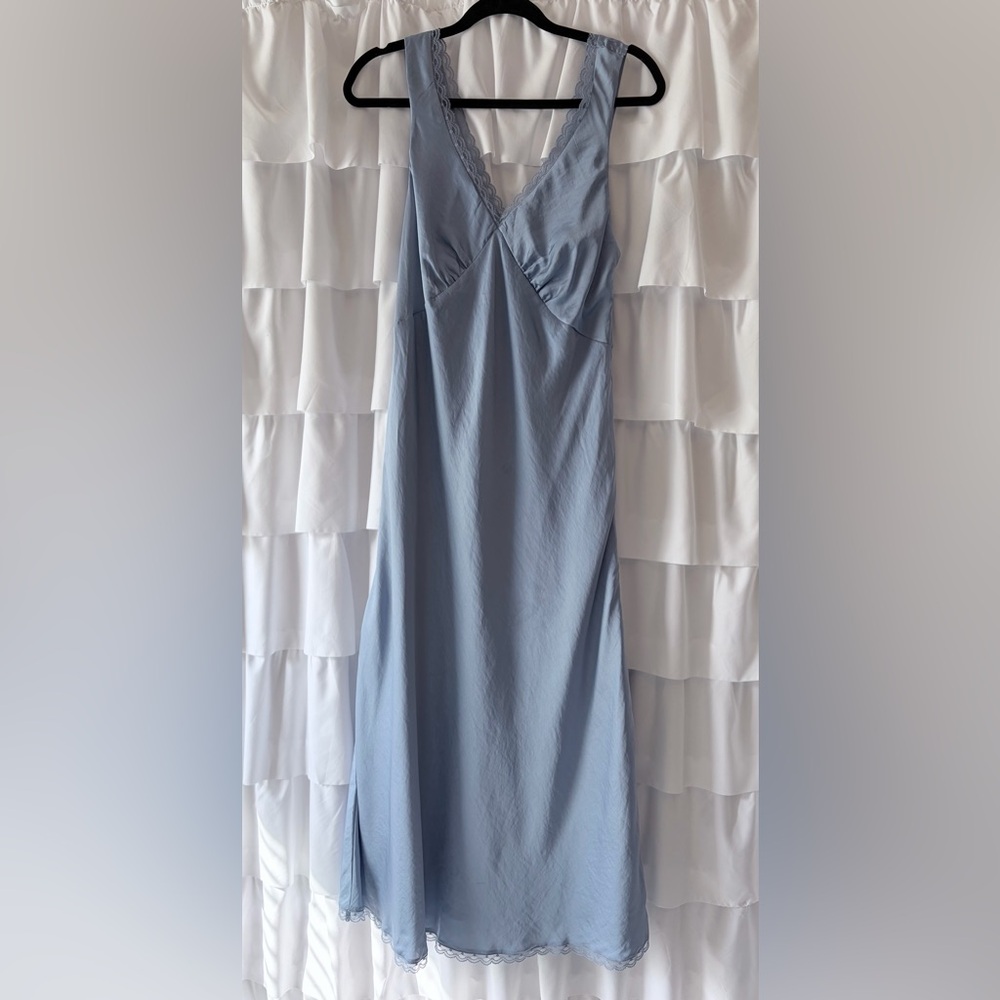 American Eagle Outfitters Strapless Blue Slip Dress NWT
